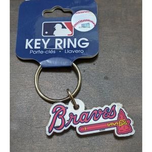 4/$20 wincraft atlanta braves SMALL keyring Keychain key chain ring authentic
